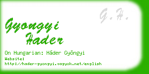 gyongyi hader business card